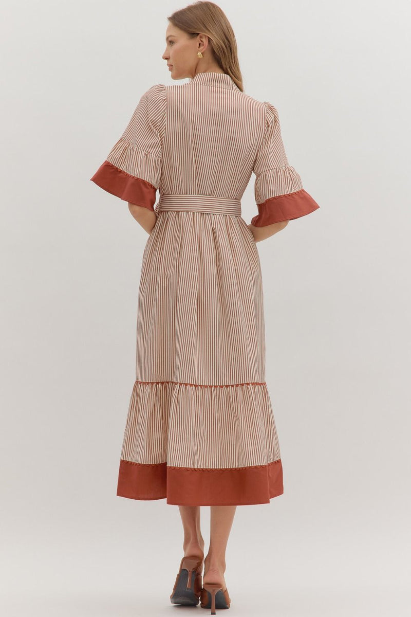 Wrapped With Love Dress - Brick