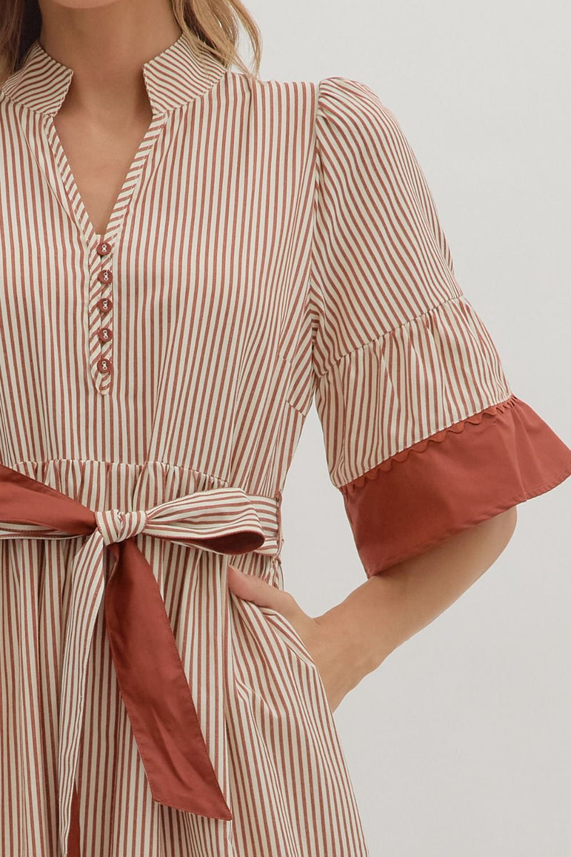 Wrapped With Love Dress - Brick