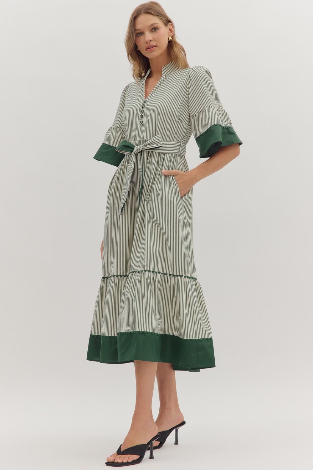 Wrapped With Love Dress - Pine