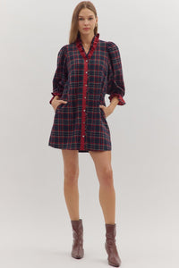 A Night Full Of Carols Dress - Navy