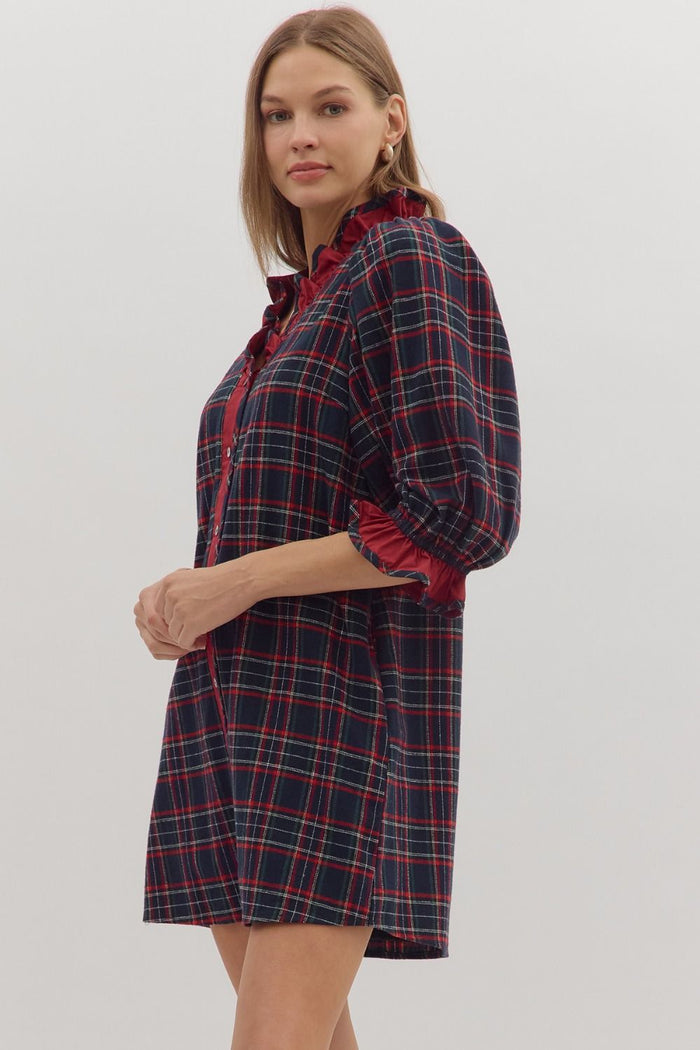 A Night Full Of Carols Dress - Navy