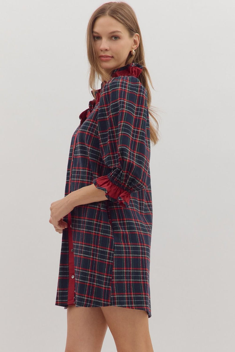 A Night Full Of Carols Dress - Navy
