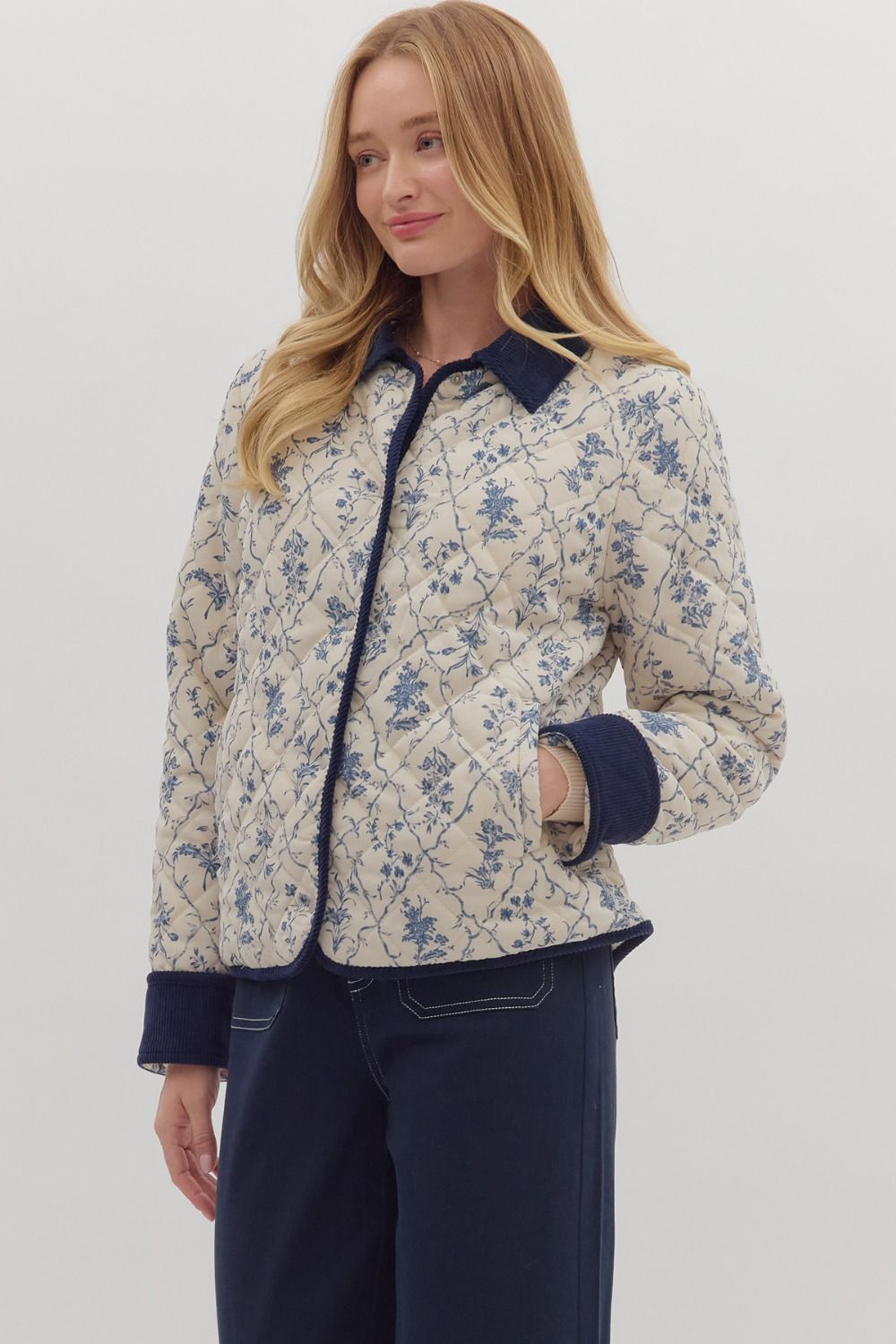Locket Of Memories Jacket - Cream/Blue