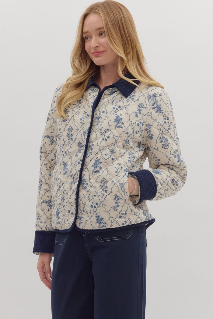 Locket Of Memories Jacket - Cream/Blue