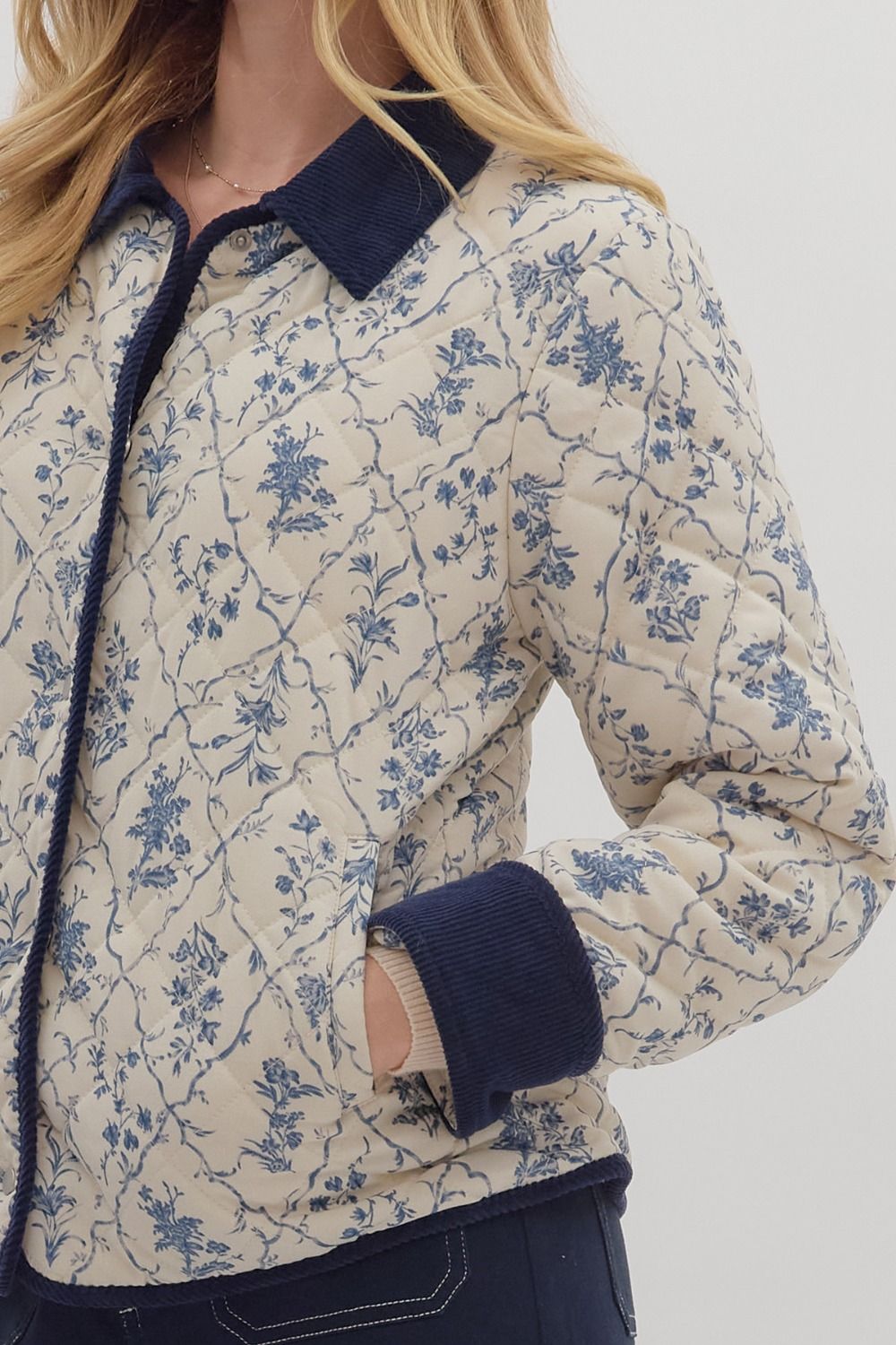 Locket Of Memories Jacket - Cream/Blue