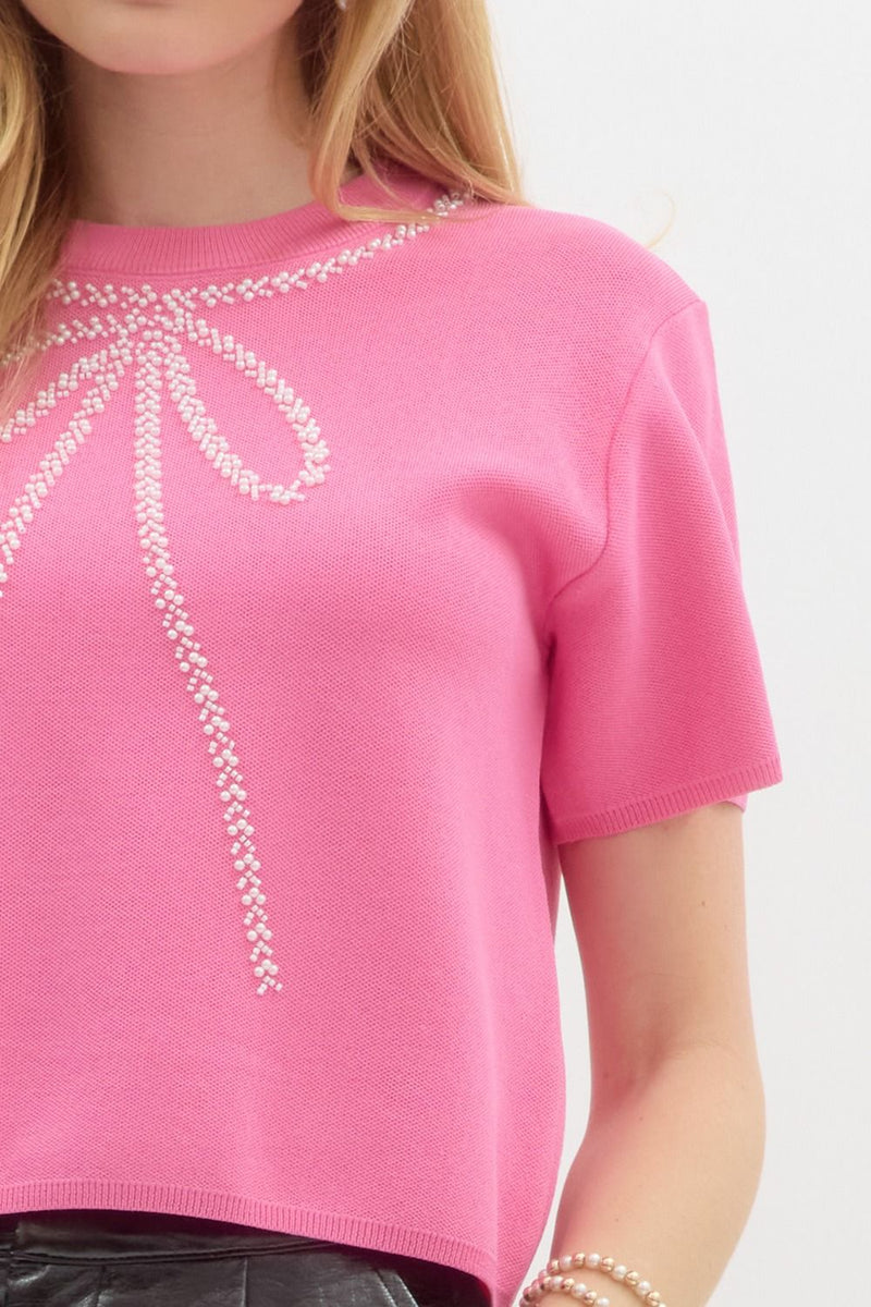 Ribbon Rally Top - Pink