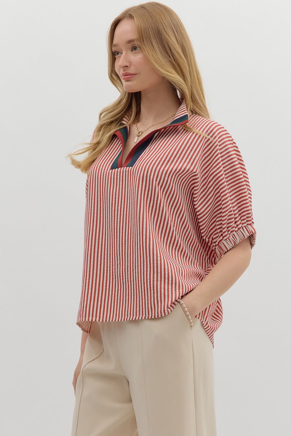 First In Line Top - Brick