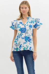 Pleasant Afternoon Top - Blue