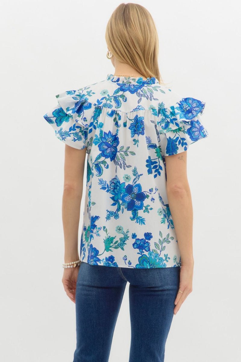 Pleasant Afternoon Top - Blue