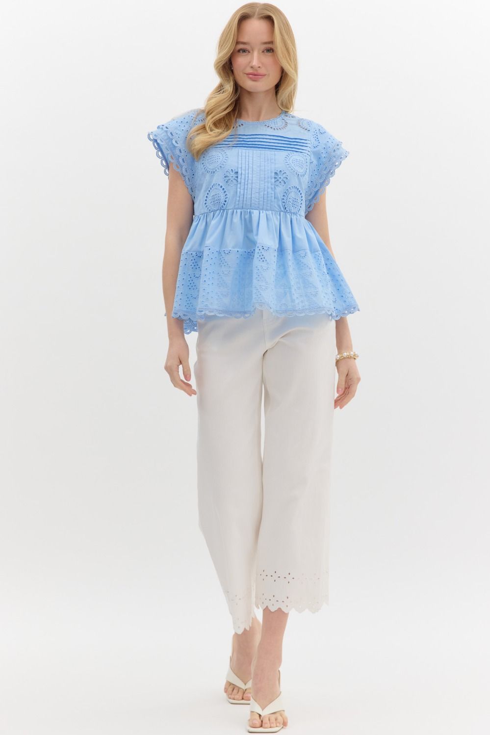 Softly Pleated Top - Chambray