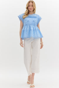 Softly Pleated Top - Chambray