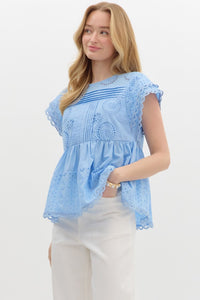 Softly Pleated Top - Chambray