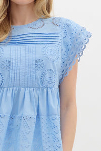 Softly Pleated Top - Chambray