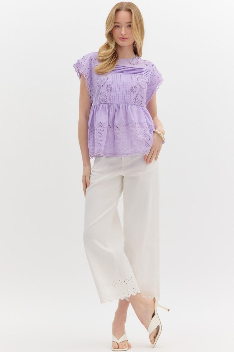 Softly Pleated Top - Lavender
