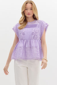 Softly Pleated Top - Lavender