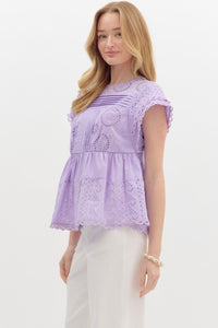 Softly Pleated Top - Lavender