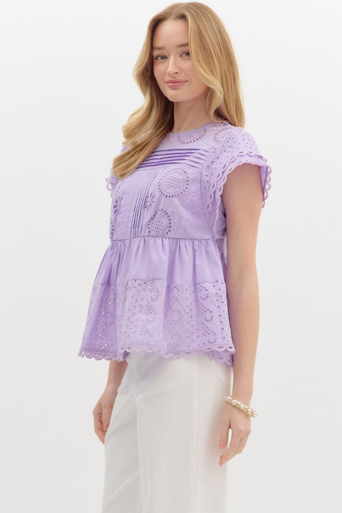 Softly Pleated Top - Lavender