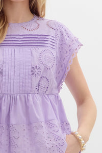 Softly Pleated Top - Lavender