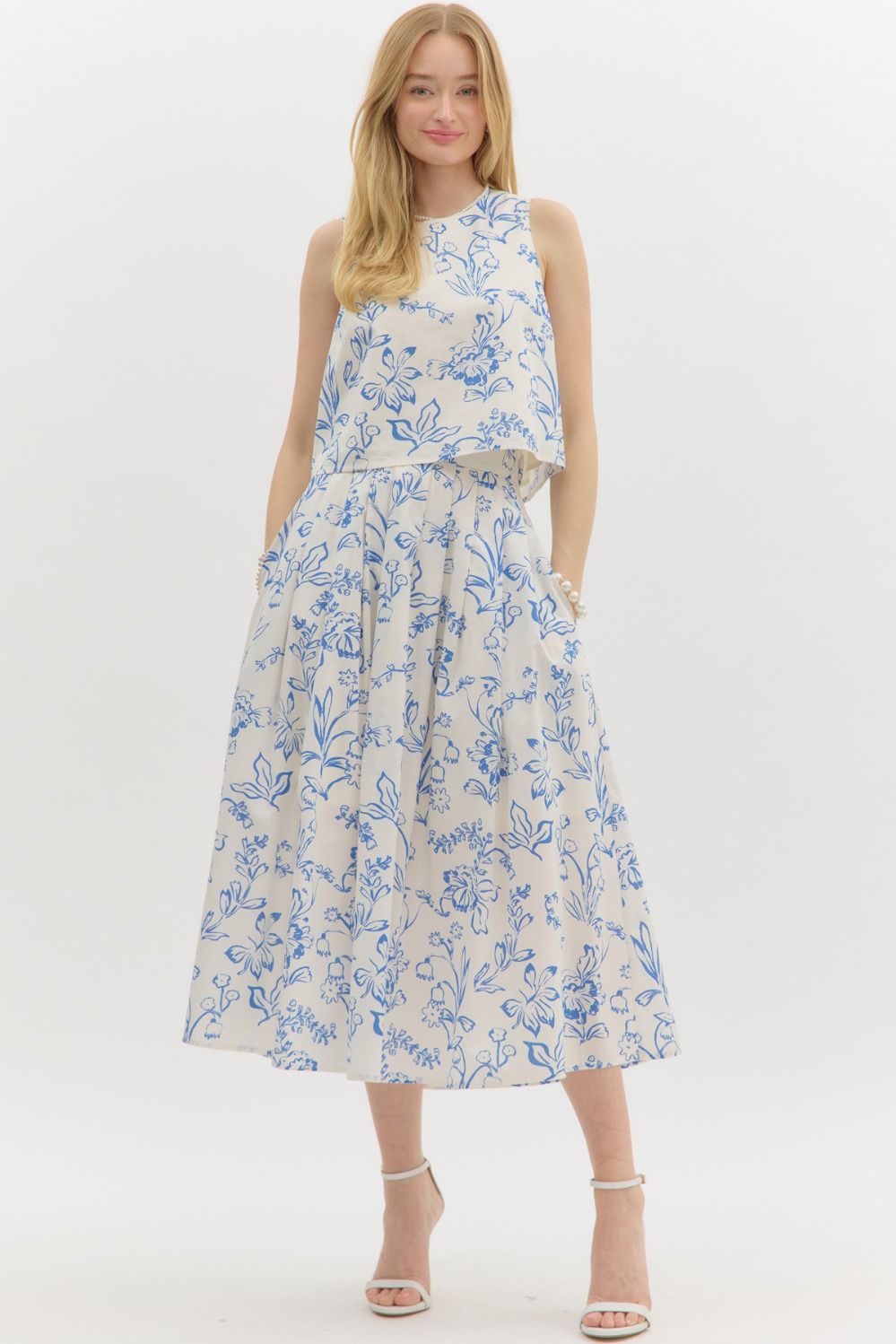Fresh Start Top - Cream/Blue