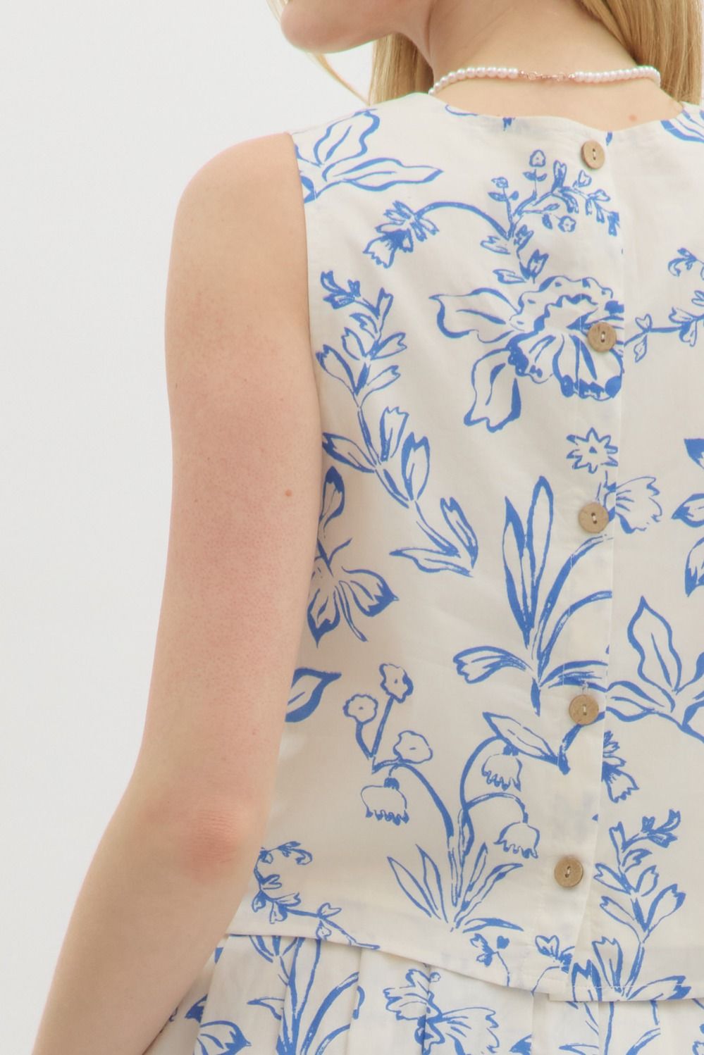 Fresh Start Top - Cream/Blue