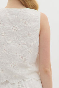Lattice & Lace Top - White