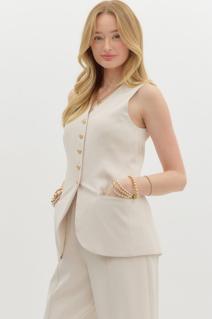 Sophisticated Charm Top - Sand