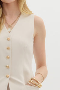 Sophisticated Charm Top - Sand