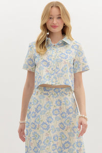 Dotted In Pearls Top - Blue