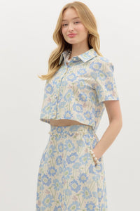 Dotted In Pearls Top - Blue