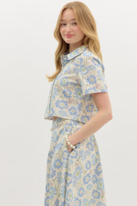 Dotted In Pearls Top - Blue
