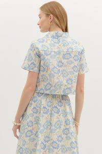 Dotted In Pearls Top - Blue