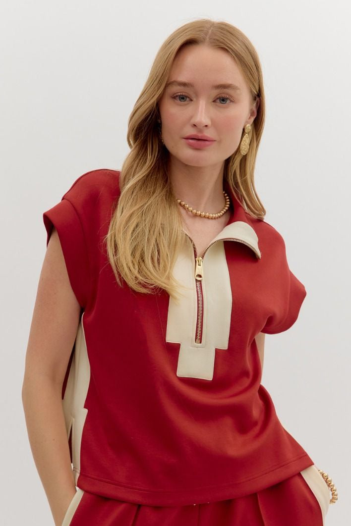 Pick Up The Pace Top - Brick