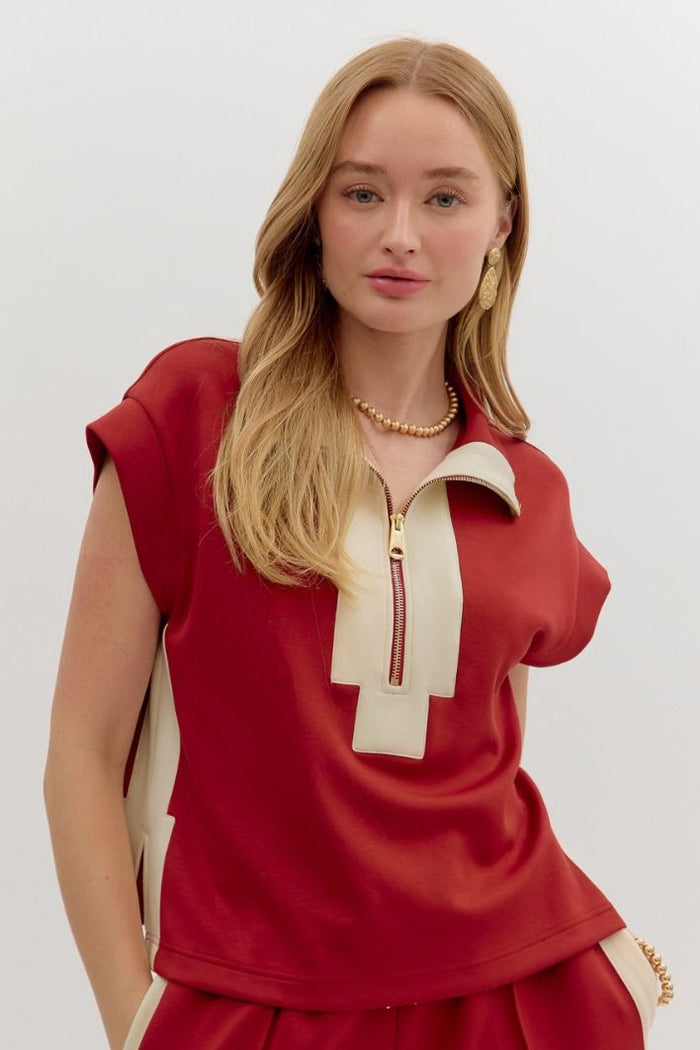 Pick Up The Pace Top - Brick