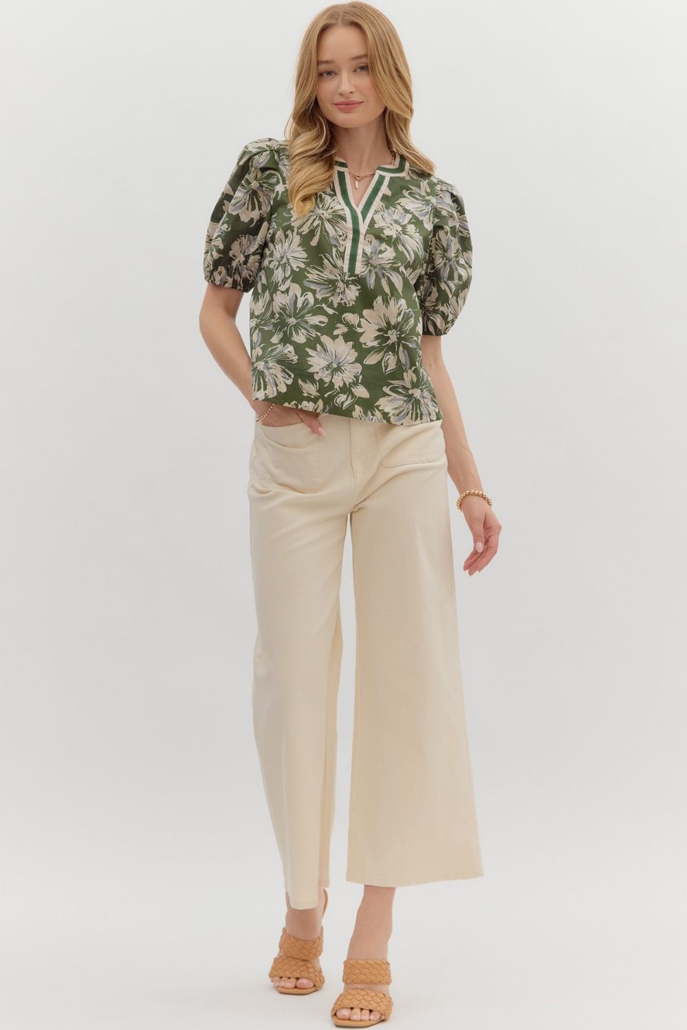 Let's Go Places Top - Olive