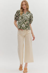 Let's Go Places Top - Olive