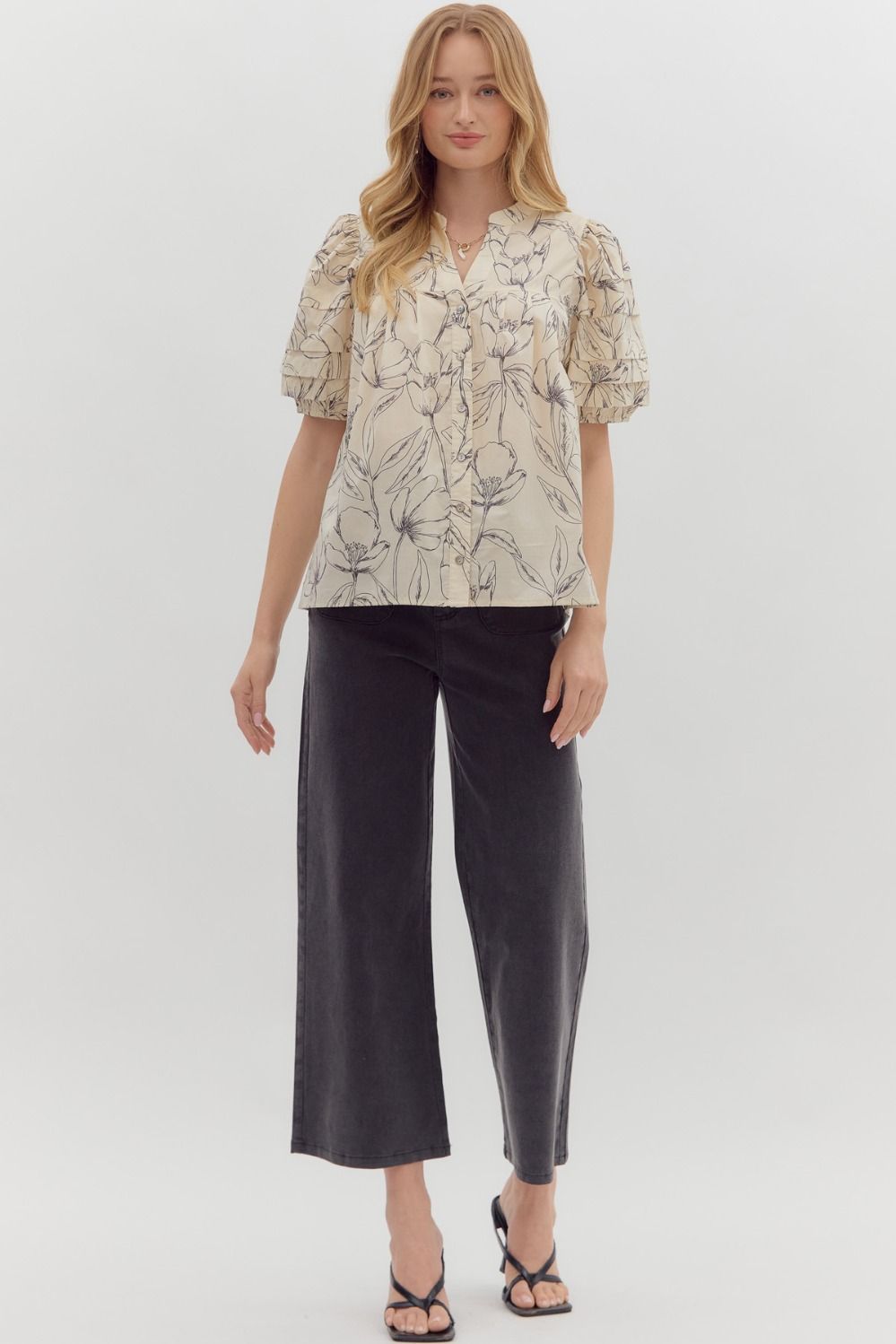 Bloom To New Heights Top - Ecru