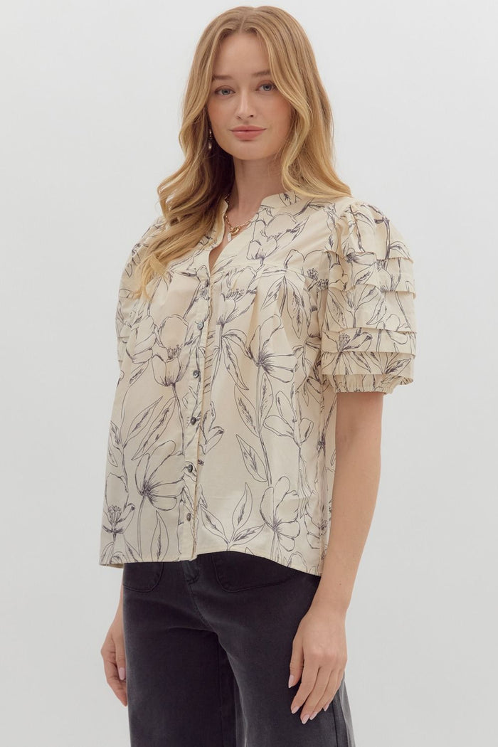 Bloom To New Heights Top - Ecru