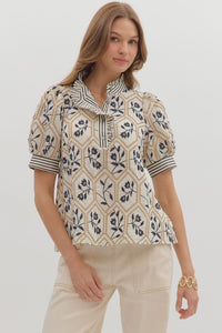 Rustic Stitches Top - Cream