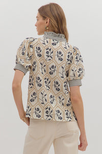 Rustic Stitches Top - Cream