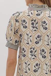 Rustic Stitches Top - Cream