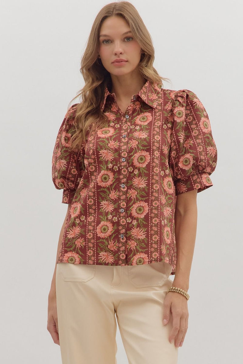 Wild & Free Top - Burgundy