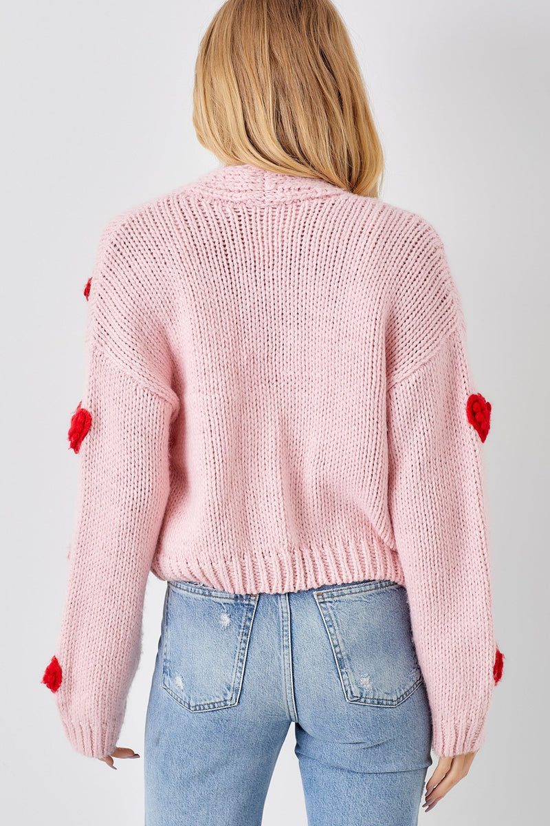 Heart Stopper Cardigan - Pink