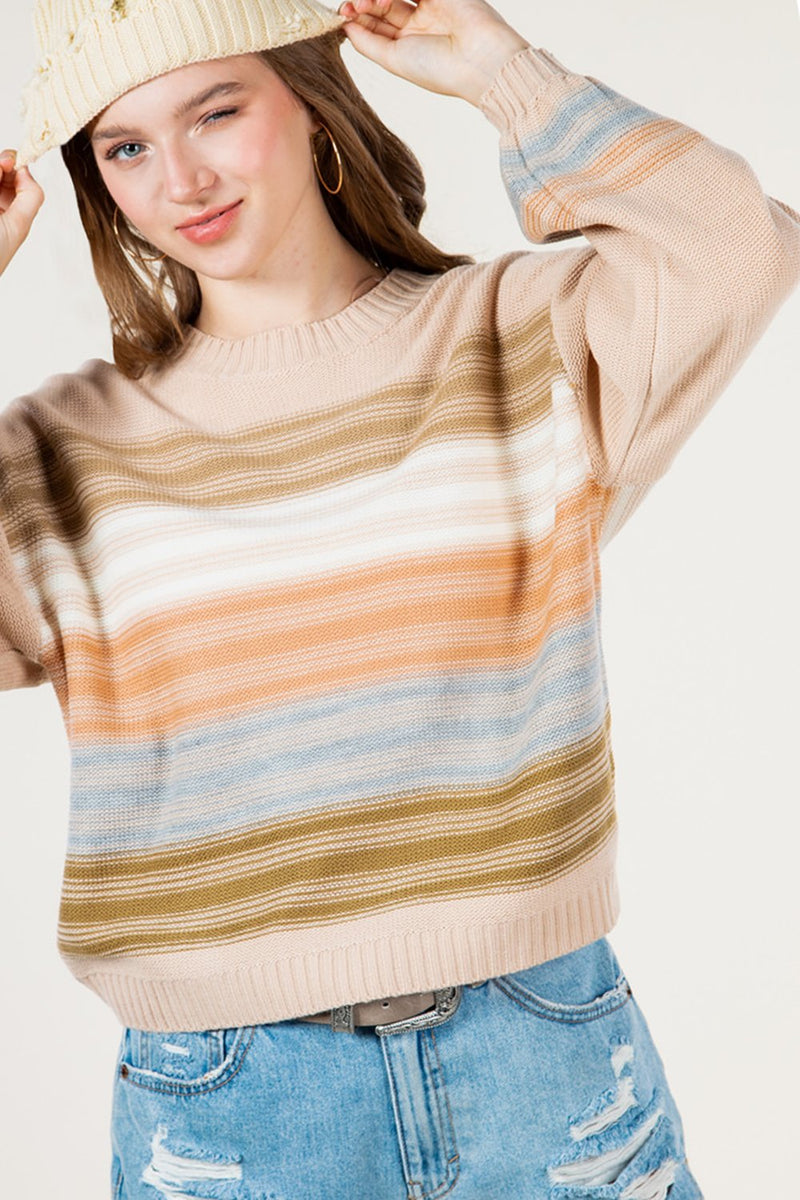 Moving Along Striped Sweater