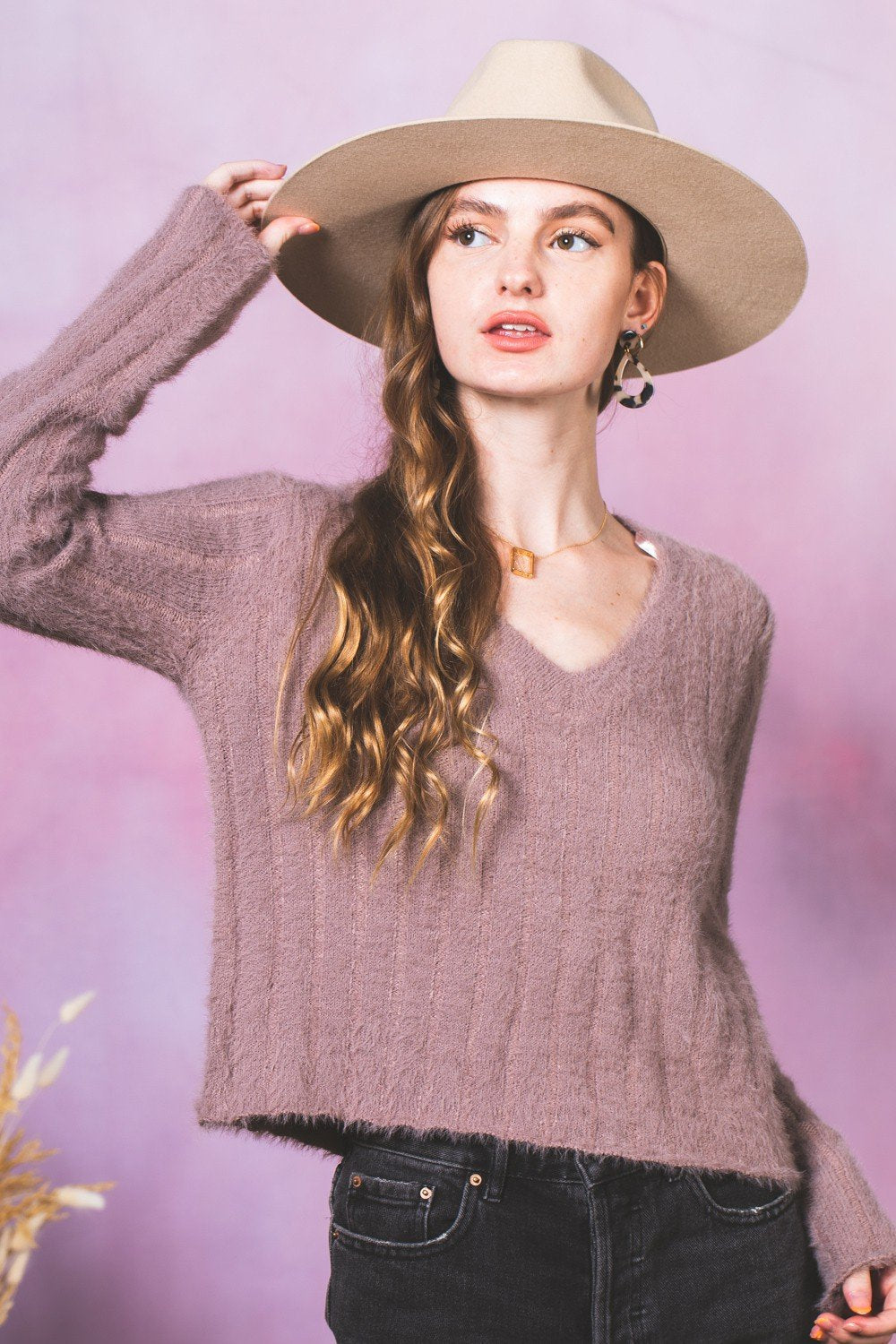 Along For the Ride Sweater - Mauve