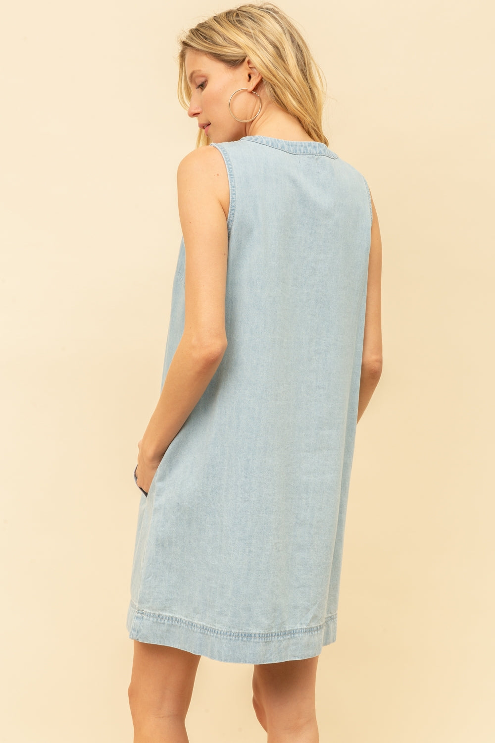 Regina Blue Denim Sleeveless Dress – LIZARD THICKET