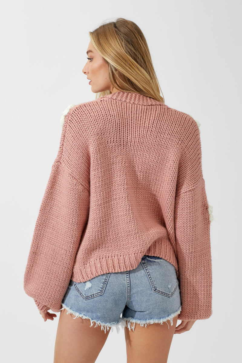 Come Into Bloom Cardigan - Dusty Rose