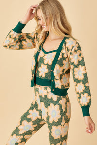 Blossom & Bloom Sweater Top - Green