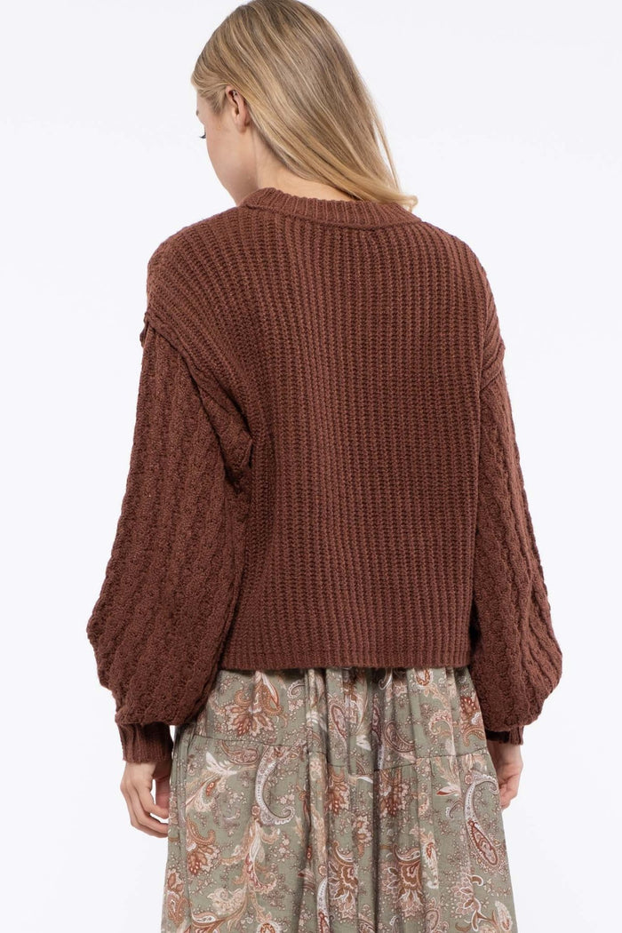 Snuggle By The Fire Sweater - Brick