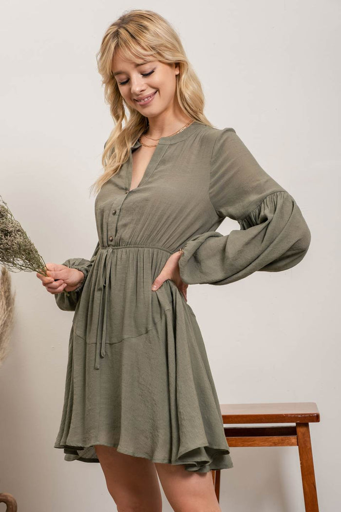 Cut To The Chase Dress - Olive