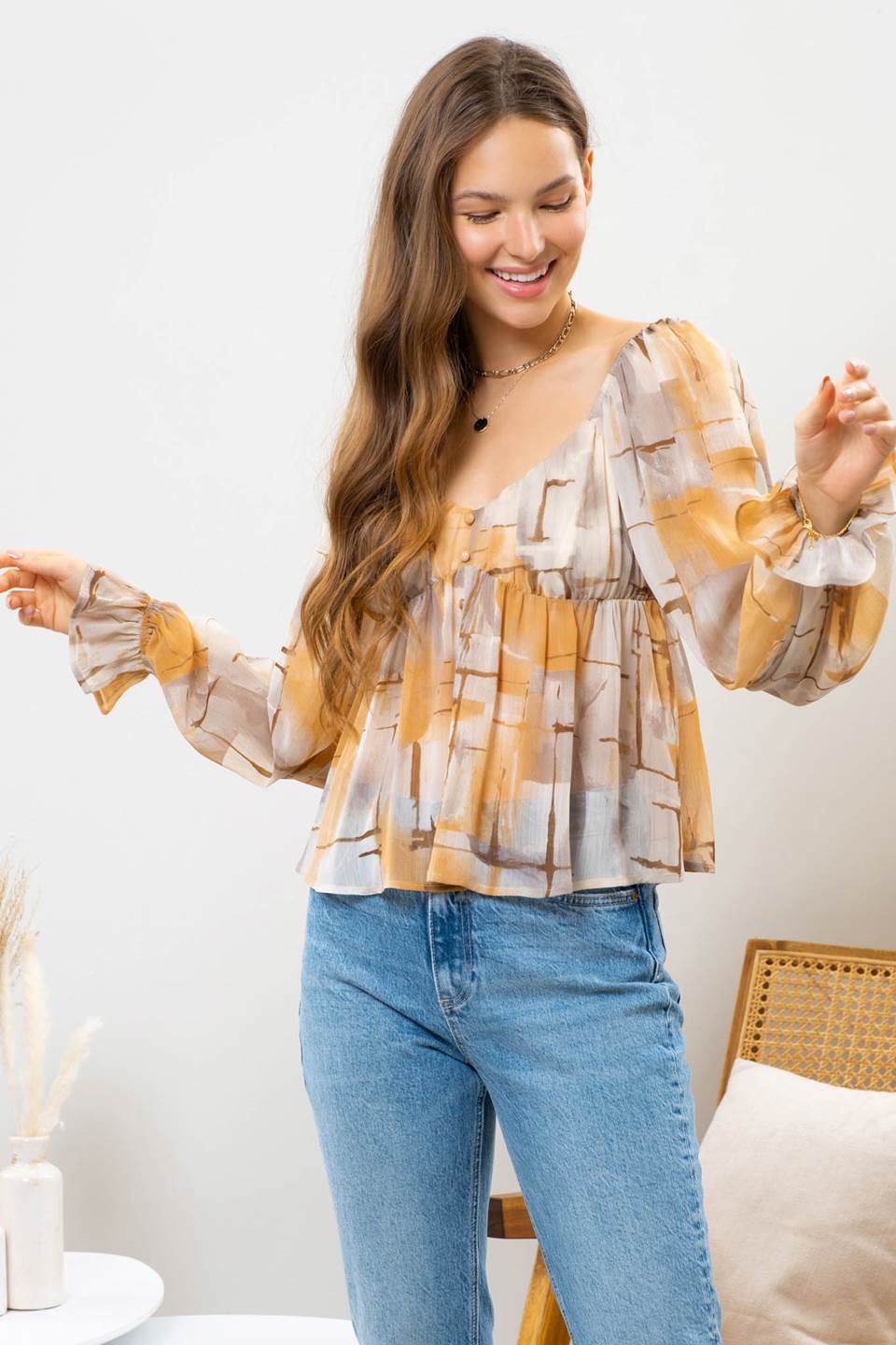 Balancing Act Top - Tan